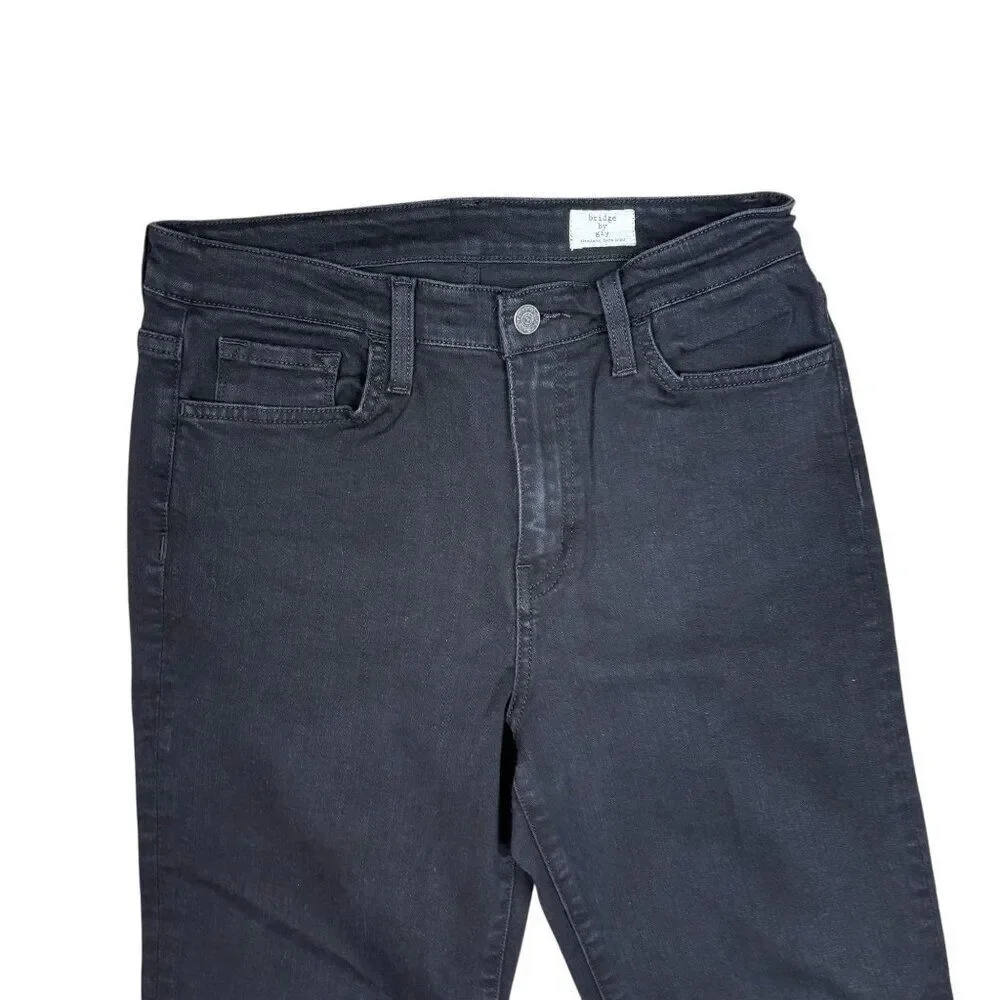 Bridge by Gly High Rise Cropped Flare Black Jeans Size 29 - Picture 3 of 6